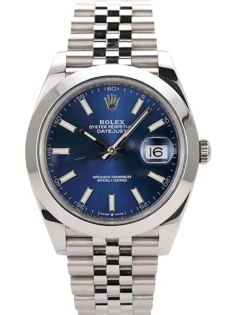 Rolex Datejust 41 Edelstahl 126300 Blau Jubile-Band