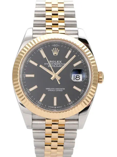 Rolex Datejust 41 Edelstahl Gelbgold 126333 Schwarz Jubile-Band