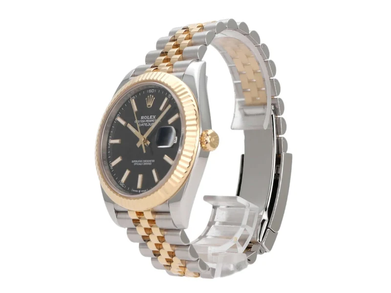 Rolex Datejust 41 Edelstahl Gelbgold 126333 Schwarz Jubile-Band
