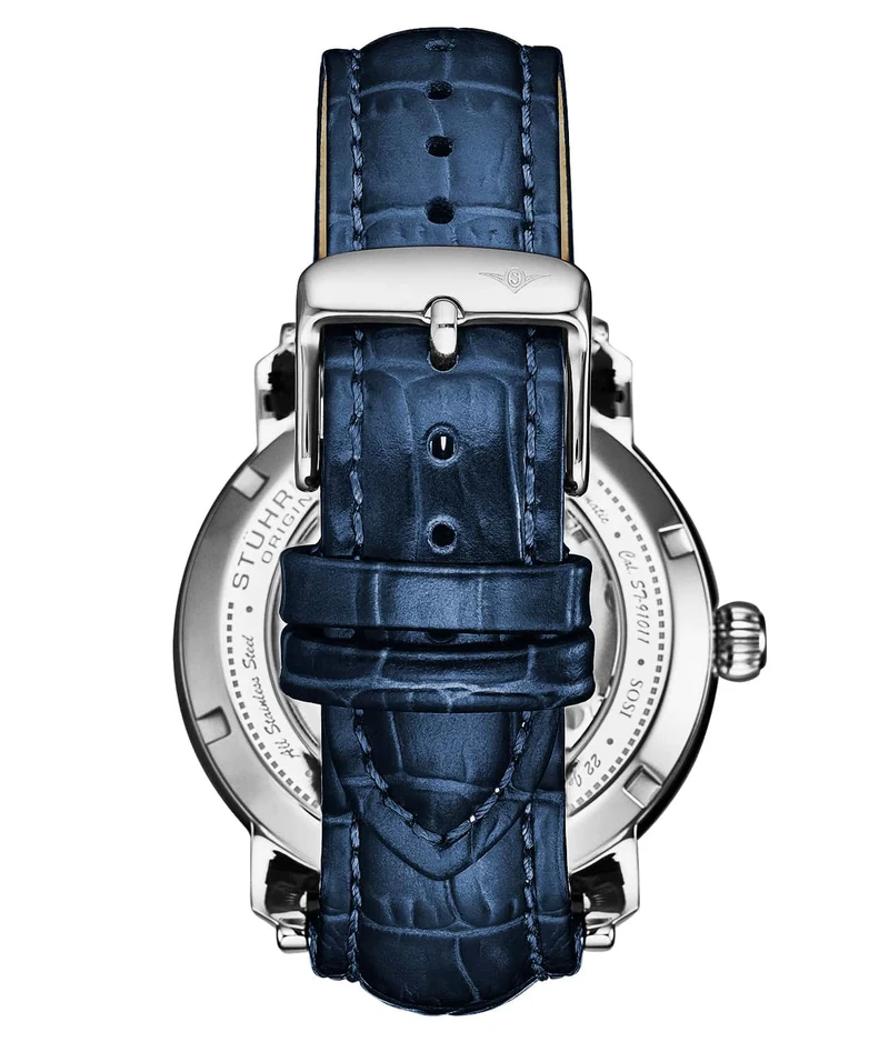 Stührling Celestial Timekeeper 1017 Dual Time Automatic 44mm Skeleton Watch