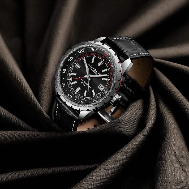 Stührling Global Voyager 1014 GMT 42mm World Timer Watch
