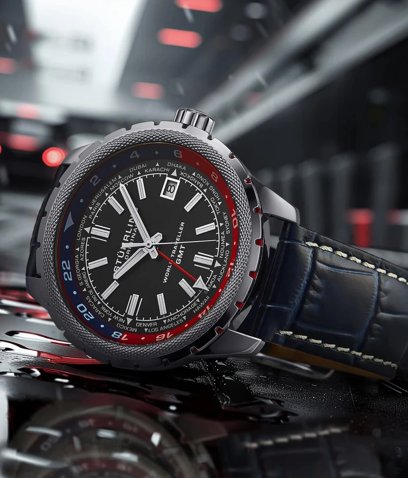 Stührling Global Voyager 1014 GMT 42mm World Timer Watch