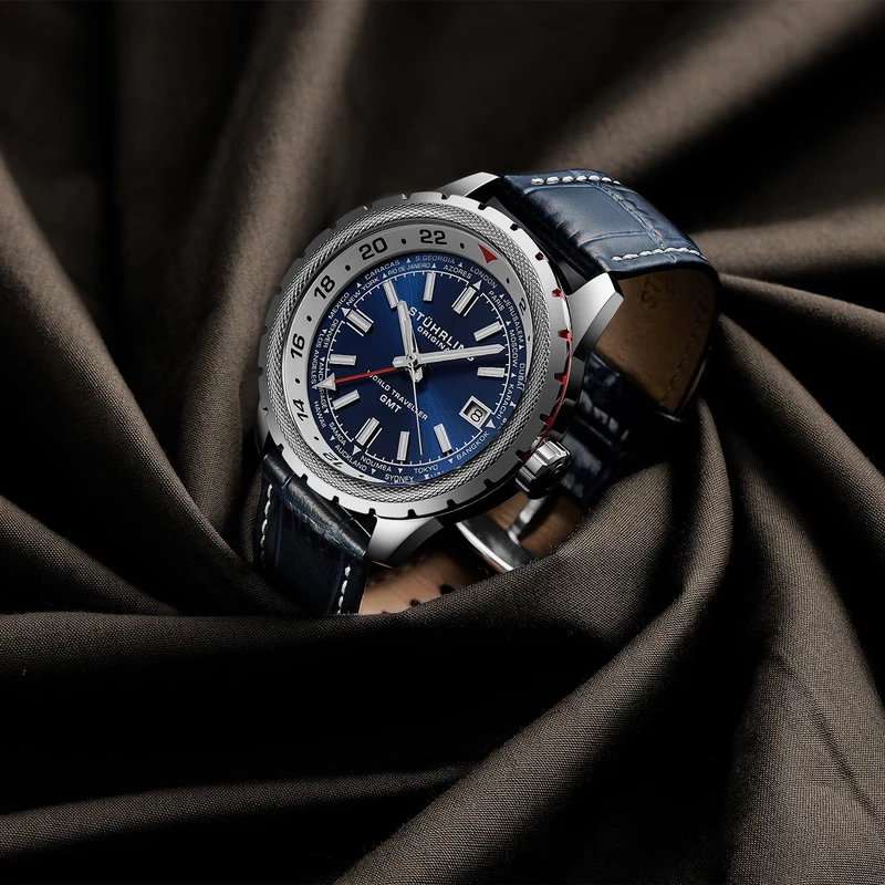 Stührling Global Voyager 1014 GMT 42mm World Timer Watch