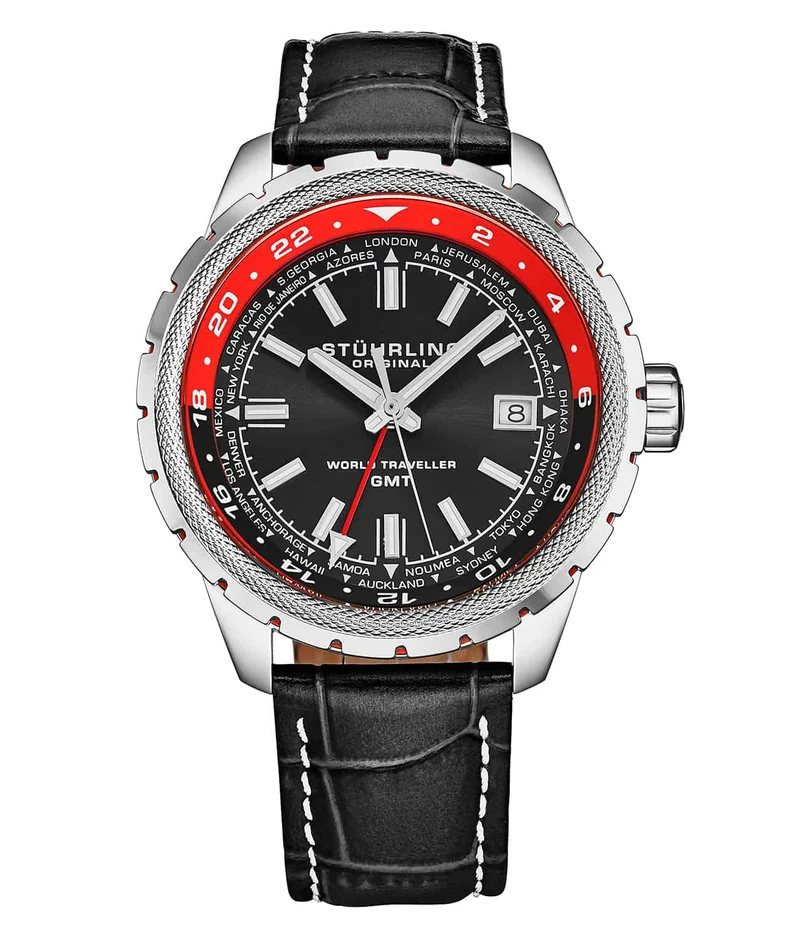 Stührling Global Voyager 1014 GMT 42mm World Timer Watch