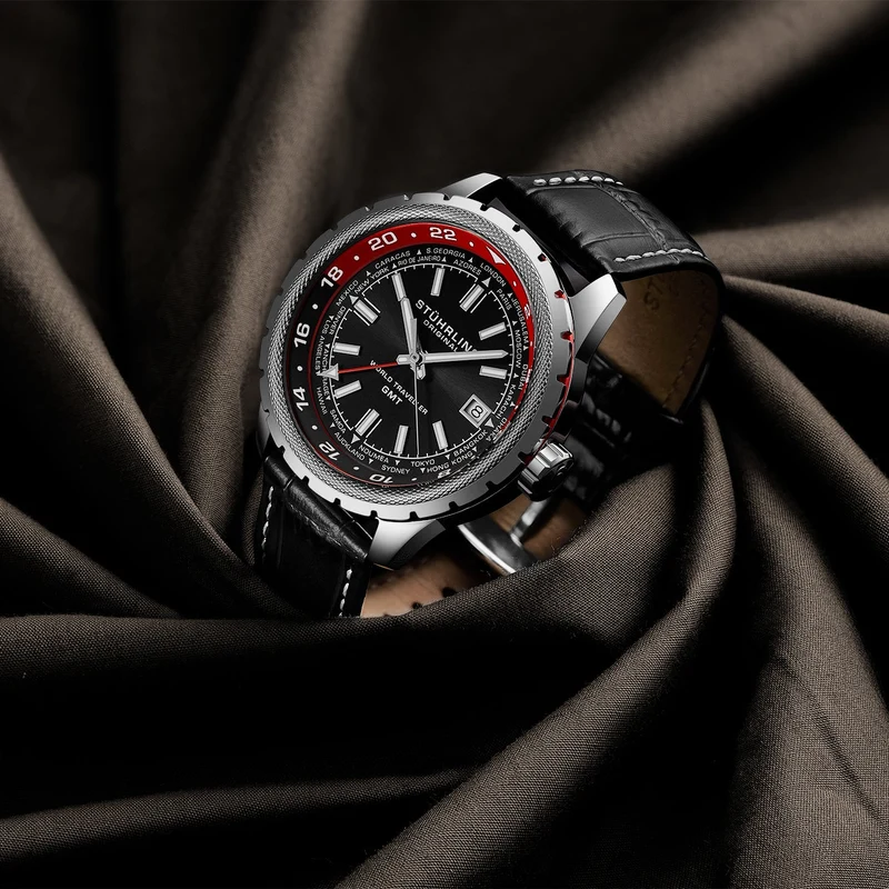 Stührling Global Voyager 1014 GMT 42mm World Timer Watch