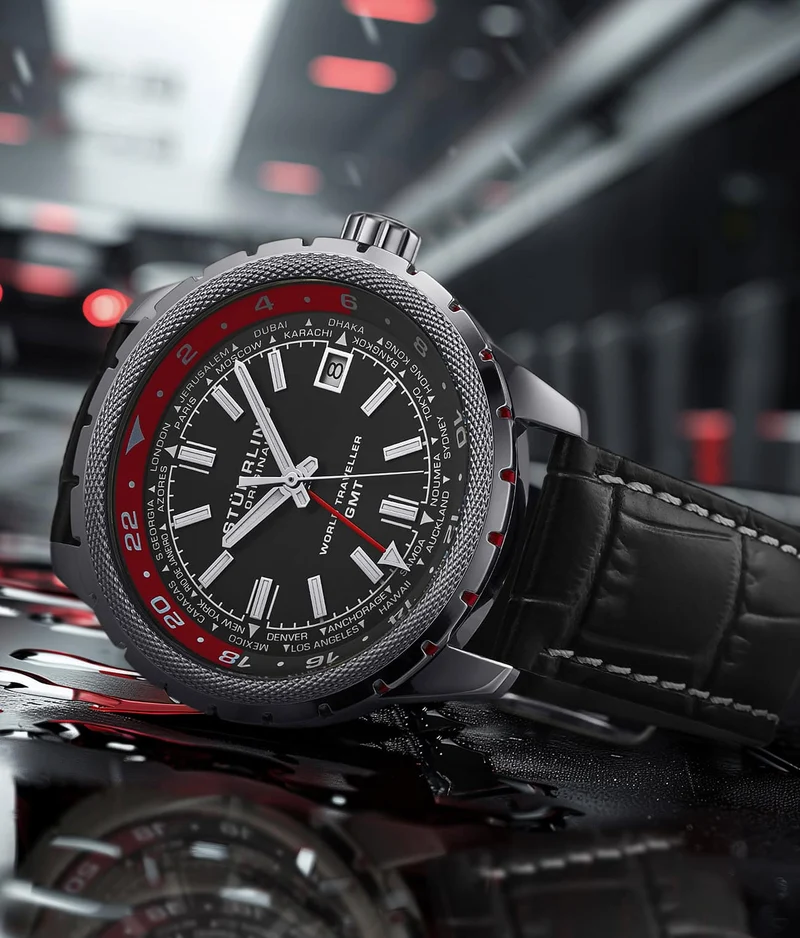 Stührling Global Voyager 1014 GMT 42mm World Timer Watch