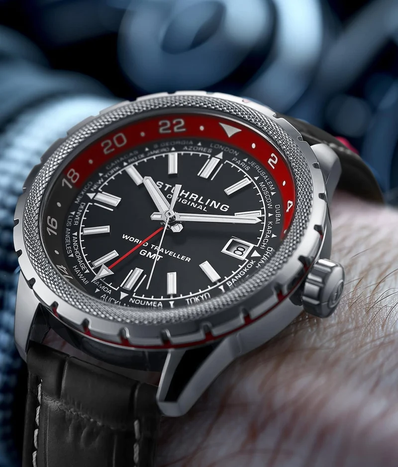 Stührling Global Voyager 1014 GMT 42mm World Timer Watch