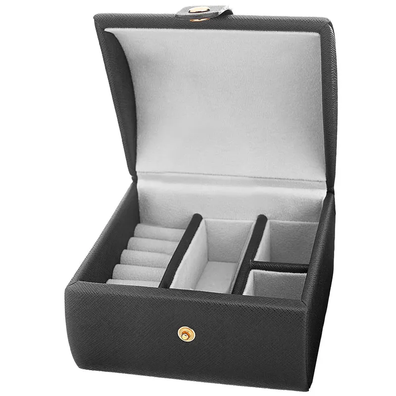 Stührling Charcoal Grace Watch & Jewelry Box