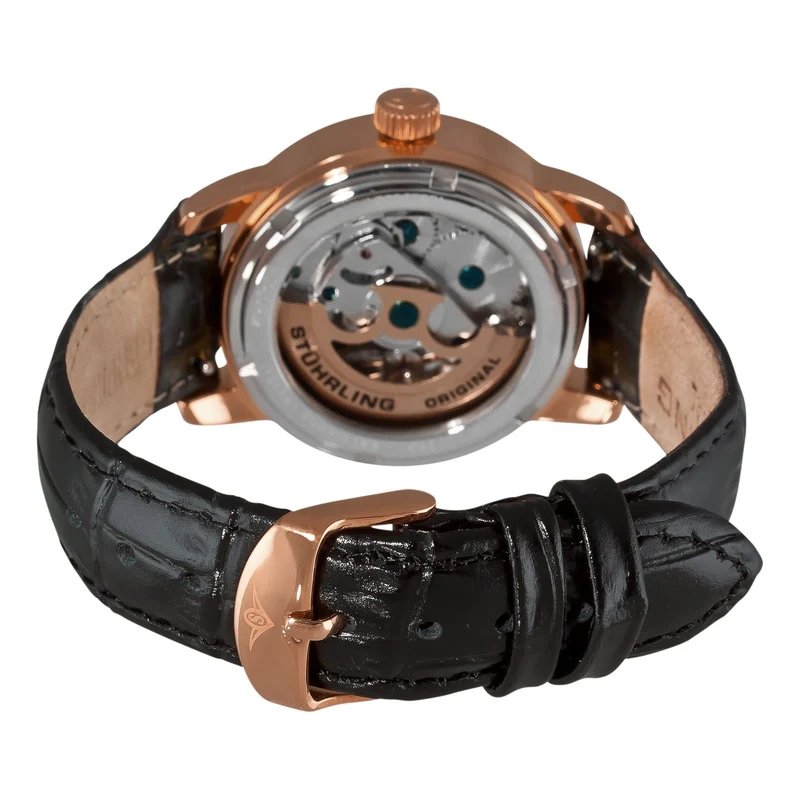 Stührling ST.107EL.114531 Brown leather strap18mm Rose Buckle