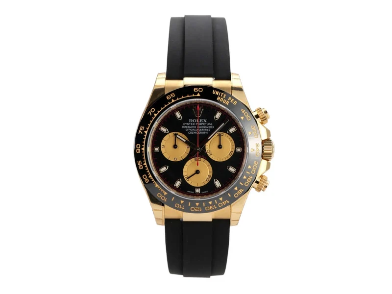Rolex Daytona 116518LN Gelbgold Oysterflex Schwarz Champagner