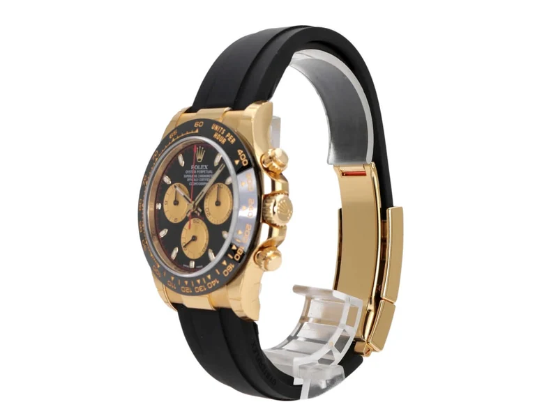 Rolex Daytona 116518LN Gelbgold Oysterflex Schwarz Champagner