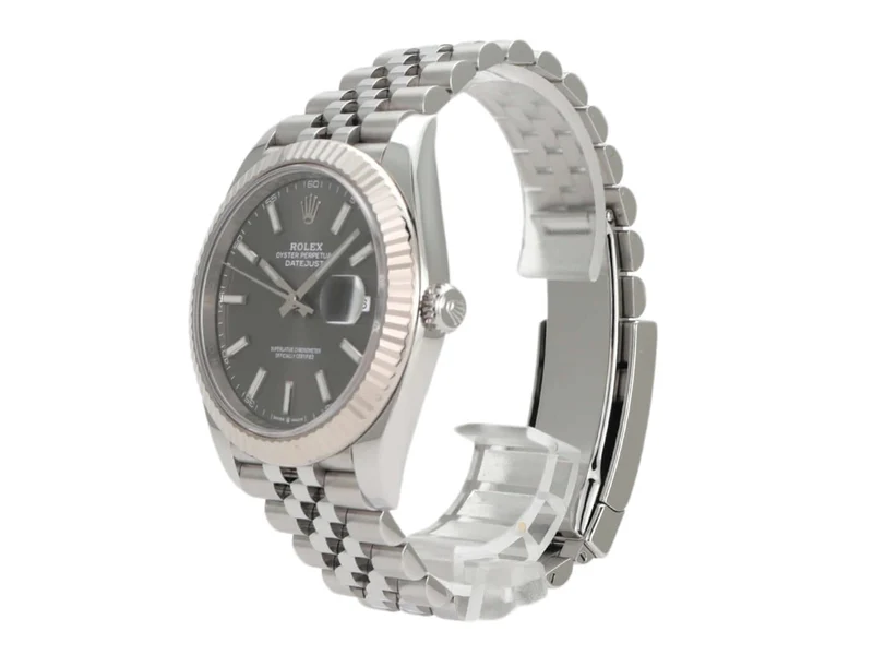 Rolex Datejust 41 Edelstahl Weißgold 126334 Rhodium Jubile-Band