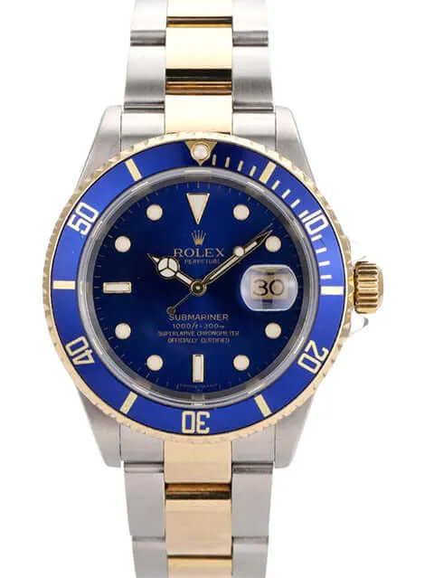 Rolex Submariner Date 16613 Edelstahl Gold Blau
