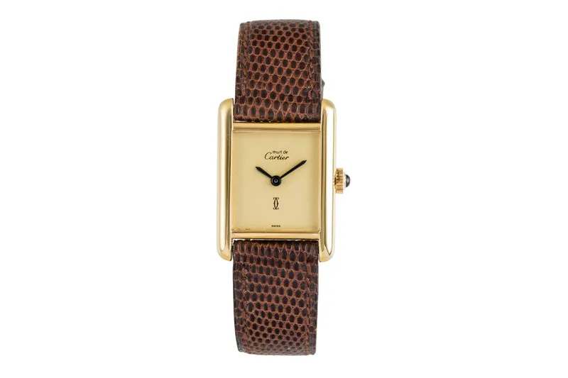 Cartier Tank silver-gilt manual winding women's watch [2603162]