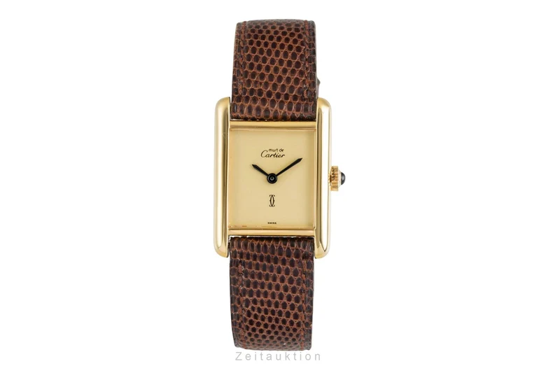 Cartier Tank silver-gilt manual winding women's watch [2603162]