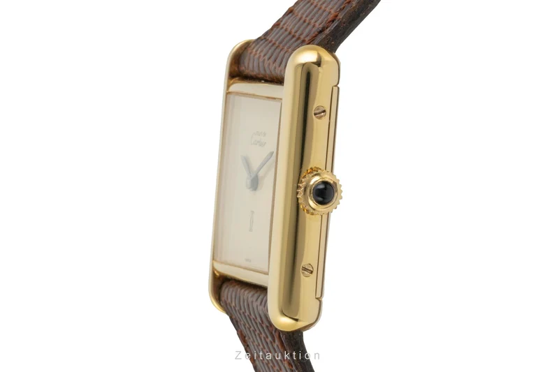 Cartier Tank silver-gilt manual winding women's watch [2603162]