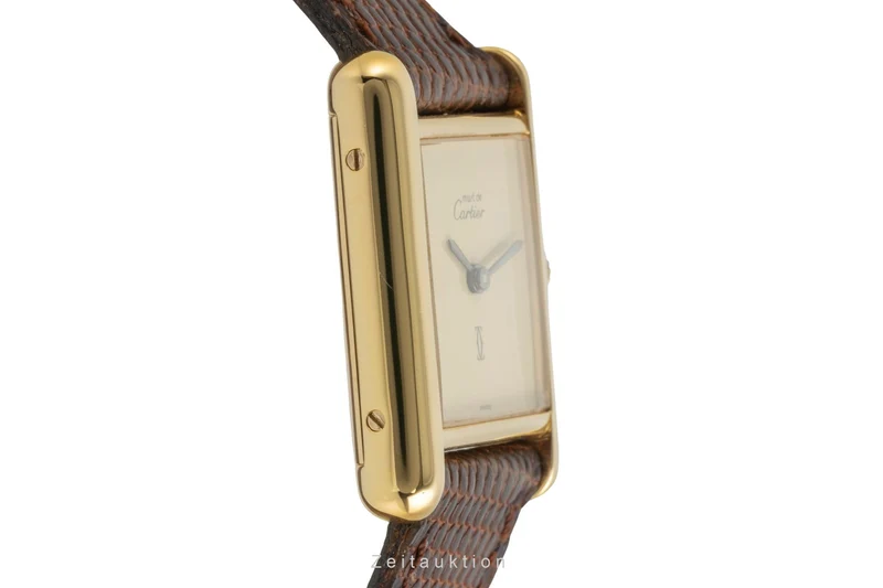 Cartier Tank silver-gilt manual winding women's watch [2603162]