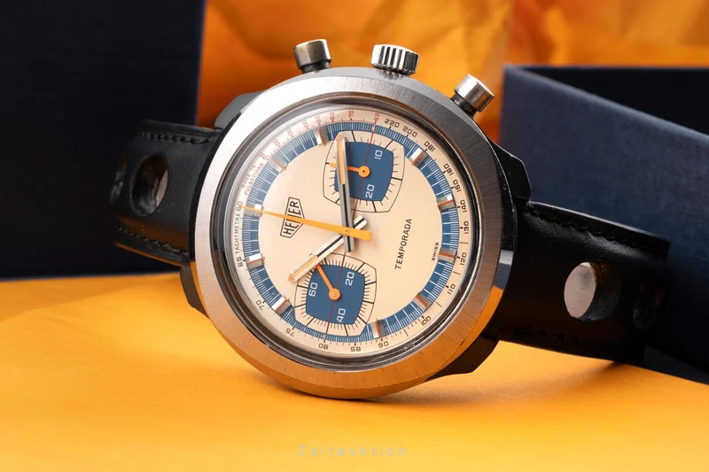 Heuer Temporada chronograph plastic manual winding men's watch 733.809 Vintage [2603944]