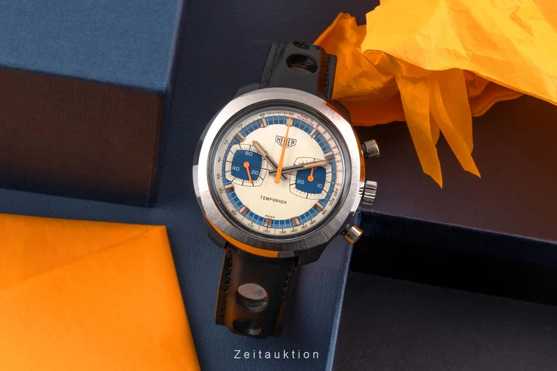 Heuer Temporada chronograph plastic manual winding men's watch 733.809 Vintage [2603944]