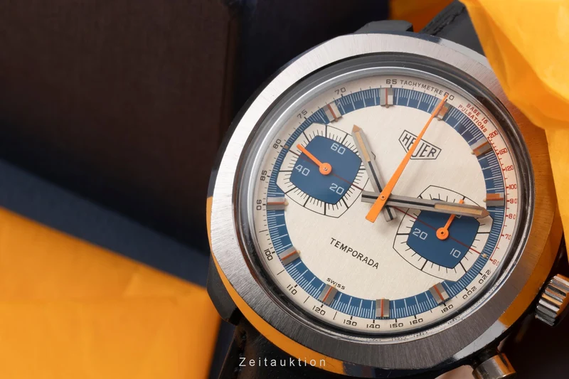 Heuer Temporada chronograph plastic manual winding men's watch 733.809 Vintage [2603944]