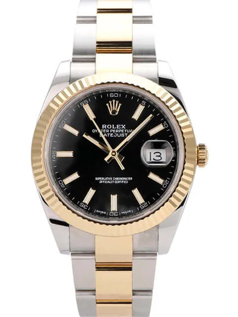 Rolex Datejust 41 Edelstahl Gelbgold 126333 Schwarz