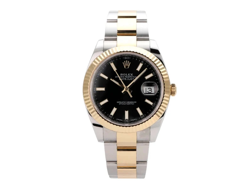 Rolex Datejust 41 Edelstahl Gelbgold 126333 Schwarz