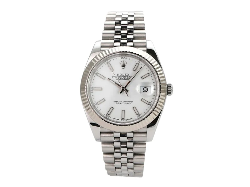 Rolex Datejust 41 Edelstahl Weißgold 126334 Weiß Jubile-Band