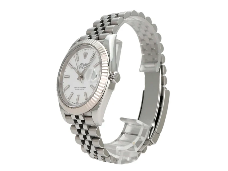 Rolex Datejust 41 Edelstahl Weißgold 126334 Weiß Jubile-Band