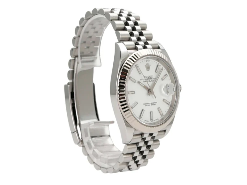 Rolex Datejust 41 Edelstahl Weißgold 126334 Weiß Jubile-Band