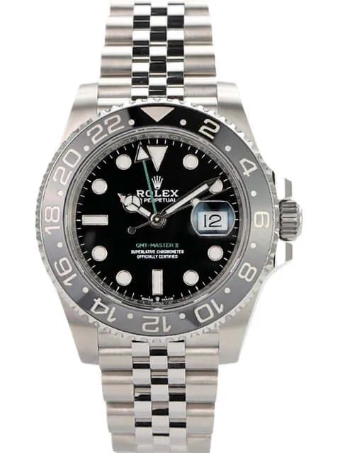 Rolex GMT-Master II Edelstahl Ref. 126710GRNR Jubile-Band