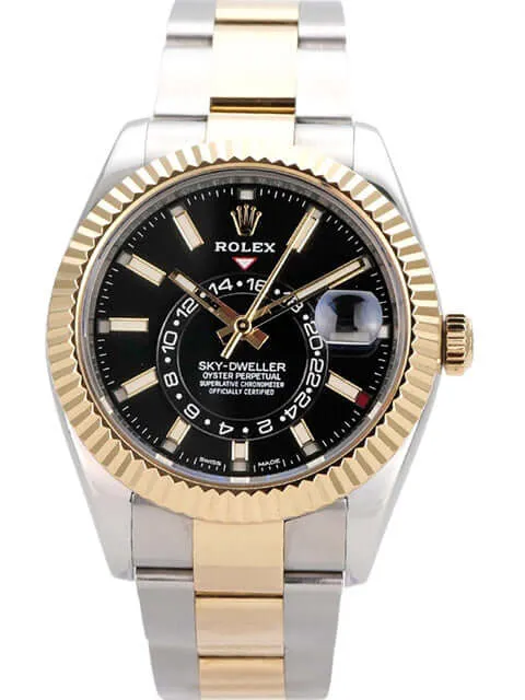 Rolex Sky-Dweller Edelstahl - Gelbgold 326933 Schwarz
