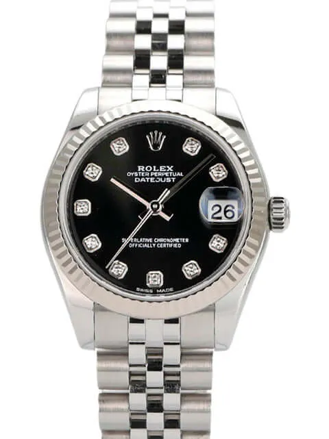Rolex Datejust 31 178274 Schwarz DIA Jubile-Band