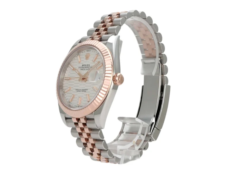 Rolex Datejust 41 Edelstahl Everose-Gold 126331 Silber Riffel Jubile