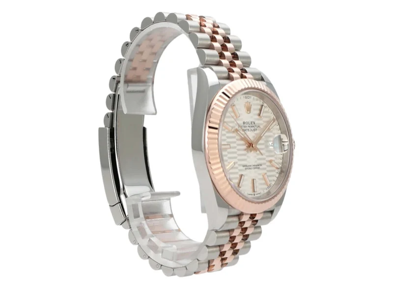 Rolex Datejust 41 Edelstahl Everose-Gold 126331 Silber Riffel Jubile