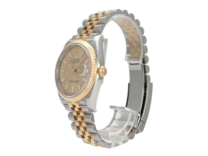 Rolex Datejust 36 Oystersteel Gelbgold 126233 Golden Riffel Jubile-Band