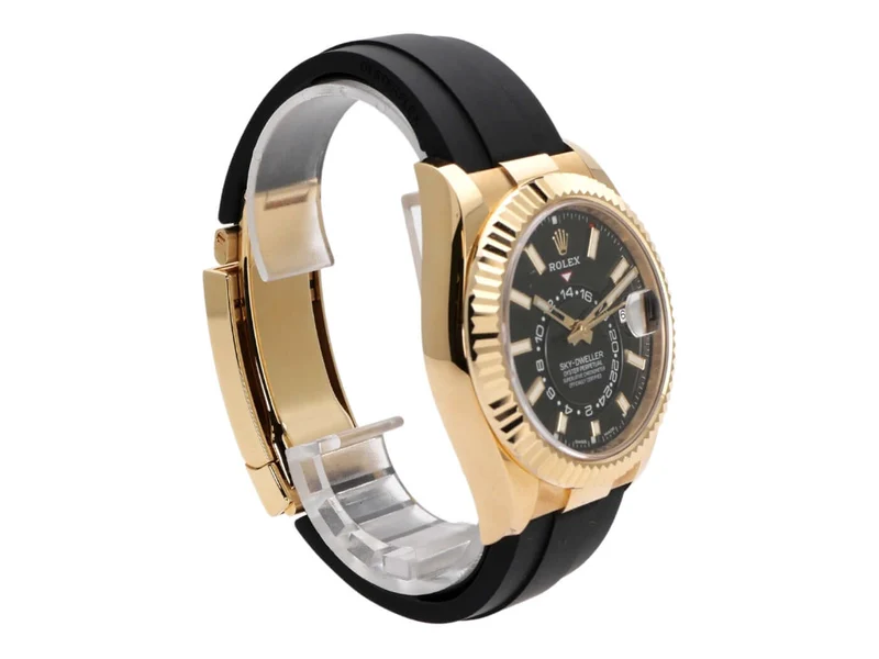 Rolex Sky-Dweller Gelbgold Oysterflex 326238 Schwarz