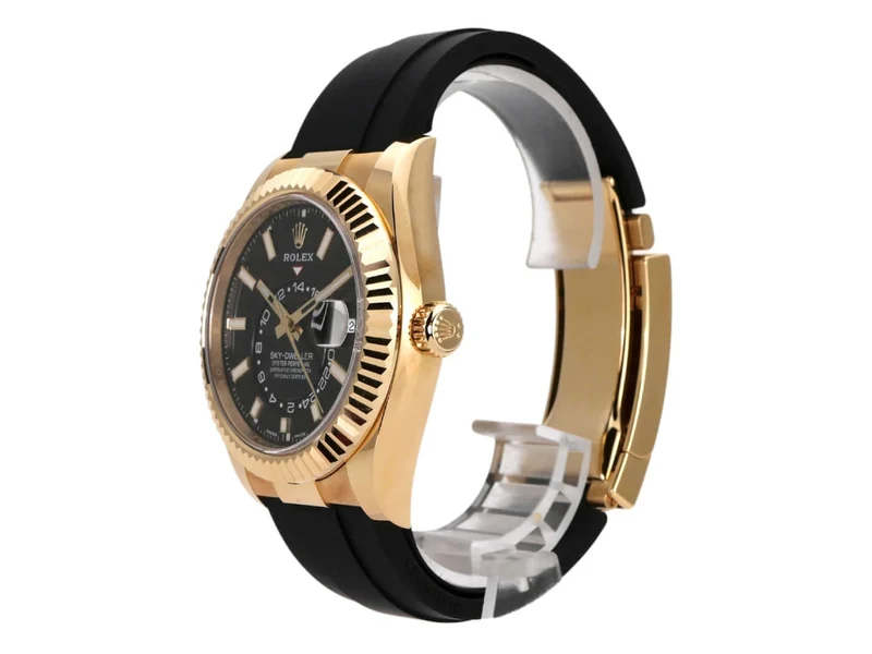Rolex Sky-Dweller Gelbgold Oysterflex 326238 Schwarz