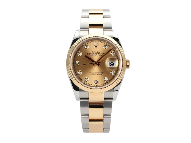 Rolex Datejust 36 Oystersteel Gelbgold 126233 Champagner Diamant