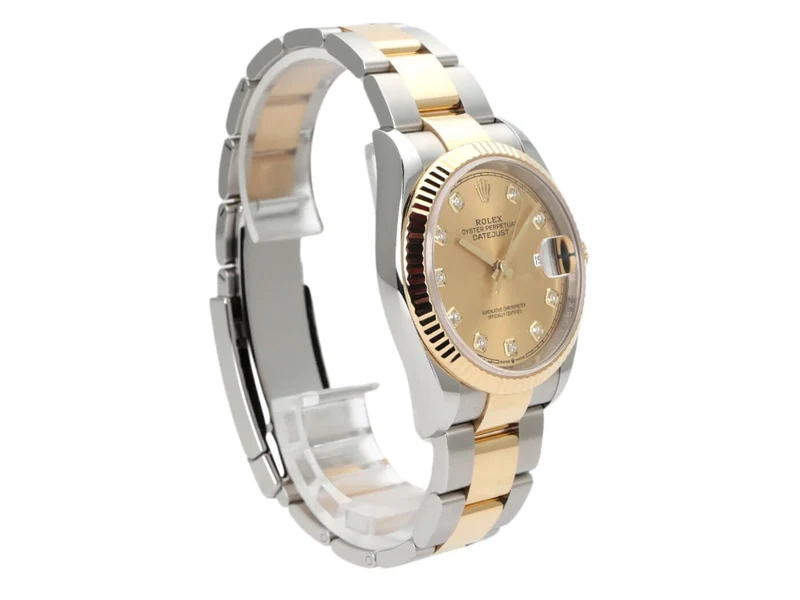 Rolex Datejust 36 Oystersteel Gelbgold 126233 Champagner Diamant