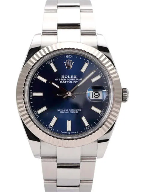 Rolex Datejust 41 Edelstahl Weißgold 126334 Blau