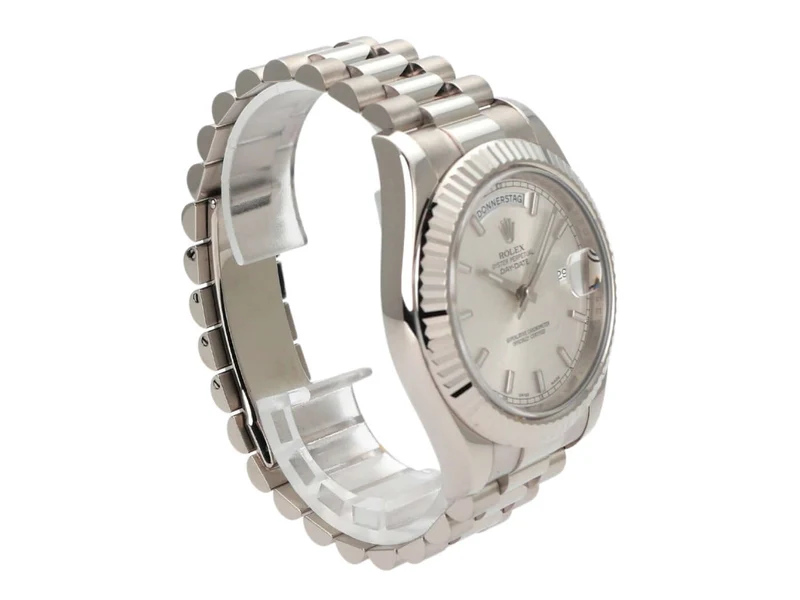 Rolex Day-Date II 218239 Weißgold Silber Index