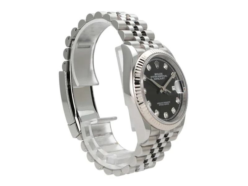 Rolex Datejust 36 Oystersteel Weißgold 126234 Schwarz DIA Jubile-Band