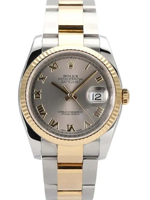 Rolex Datejust 36 Edelstahl Gelbgold 116233 Stahlfarben Römisch