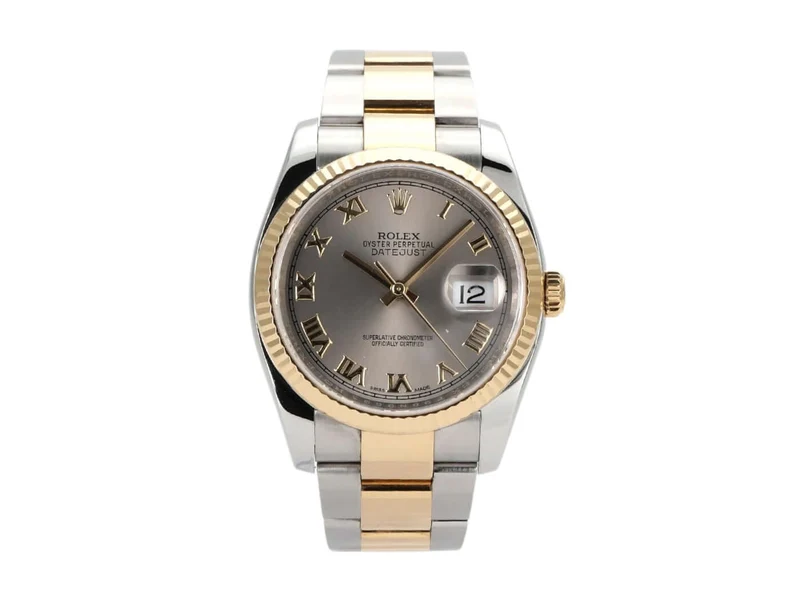 Rolex Datejust 36 Edelstahl Gelbgold 116233 Stahlfarben Römisch