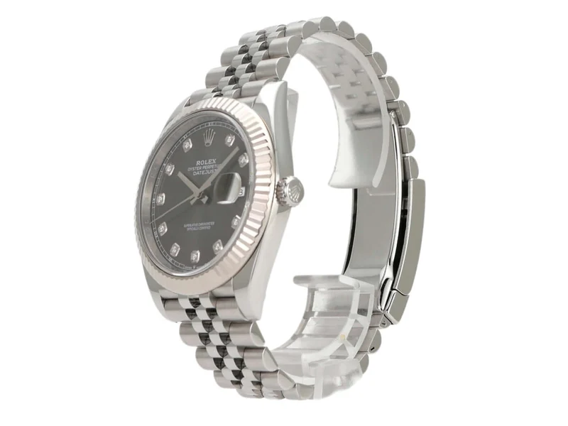 Rolex Datejust 41 Edelstahl Weißgold 126334 Rhodium Diamant Jubile-Band