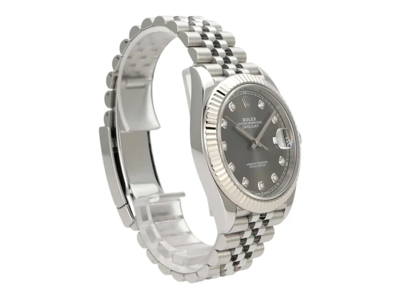 Rolex Datejust 41 Edelstahl Weißgold 126334 Rhodium Diamant Jubile-Band