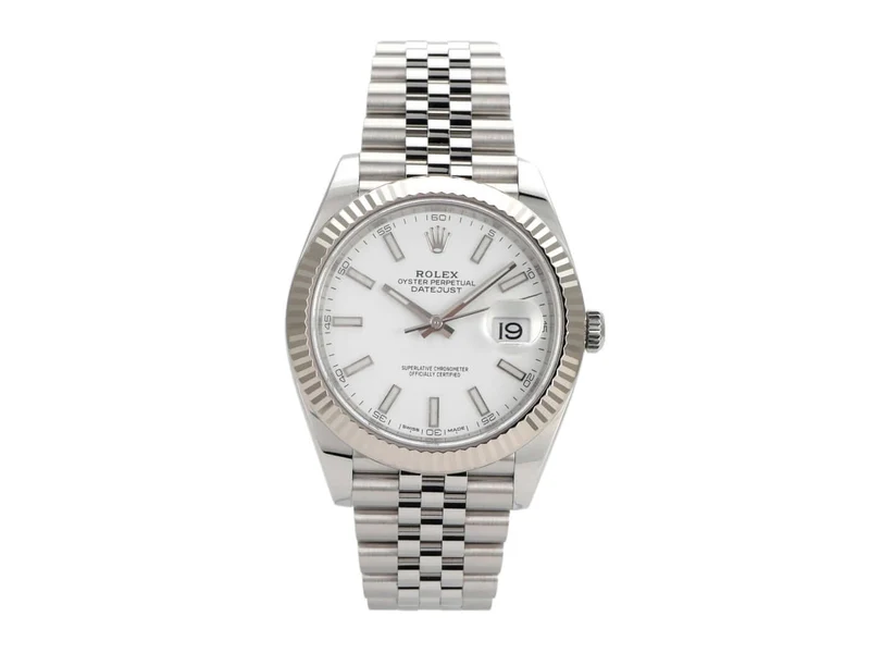 Rolex Datejust 41 Edelstahl Weißgold 126334 Weiß Jubile-Band