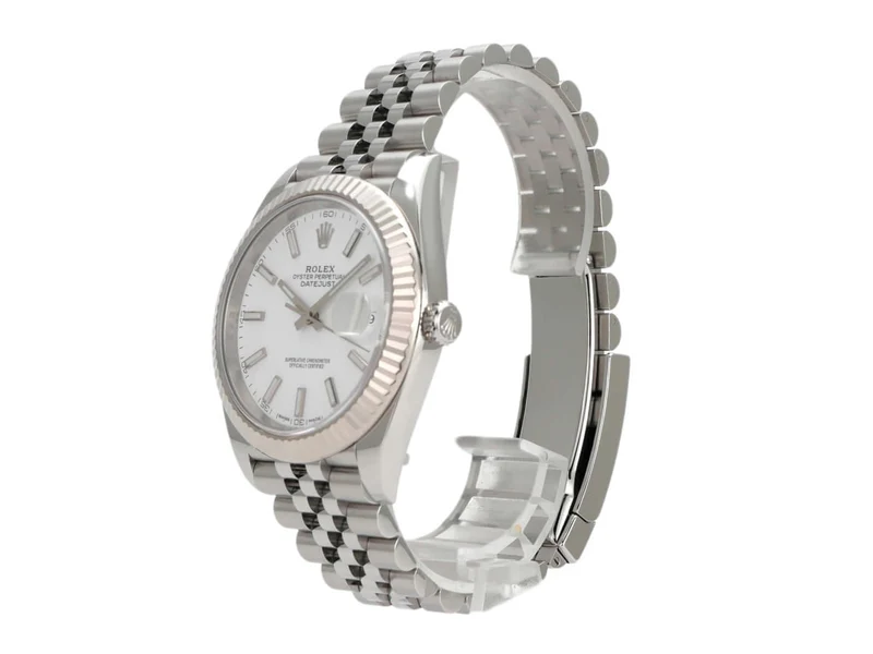 Rolex Datejust 41 Edelstahl Weißgold 126334 Weiß Jubile-Band