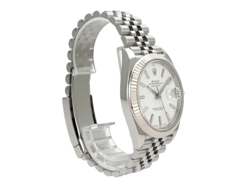 Rolex Datejust 41 Edelstahl Weißgold 126334 Weiß Jubile-Band