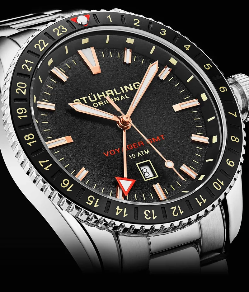 Stührling Voyager GMT 4017 Quartz GMT 42mm Diver